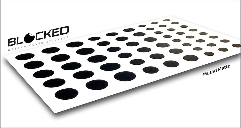 BLOCKED Original Vinyl Webcam Cover Stickers | 57 Restickable & Stackable Privac