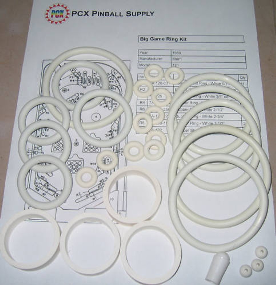 1980 Stern Big Game Pinball Machine Rubber Ring Kit