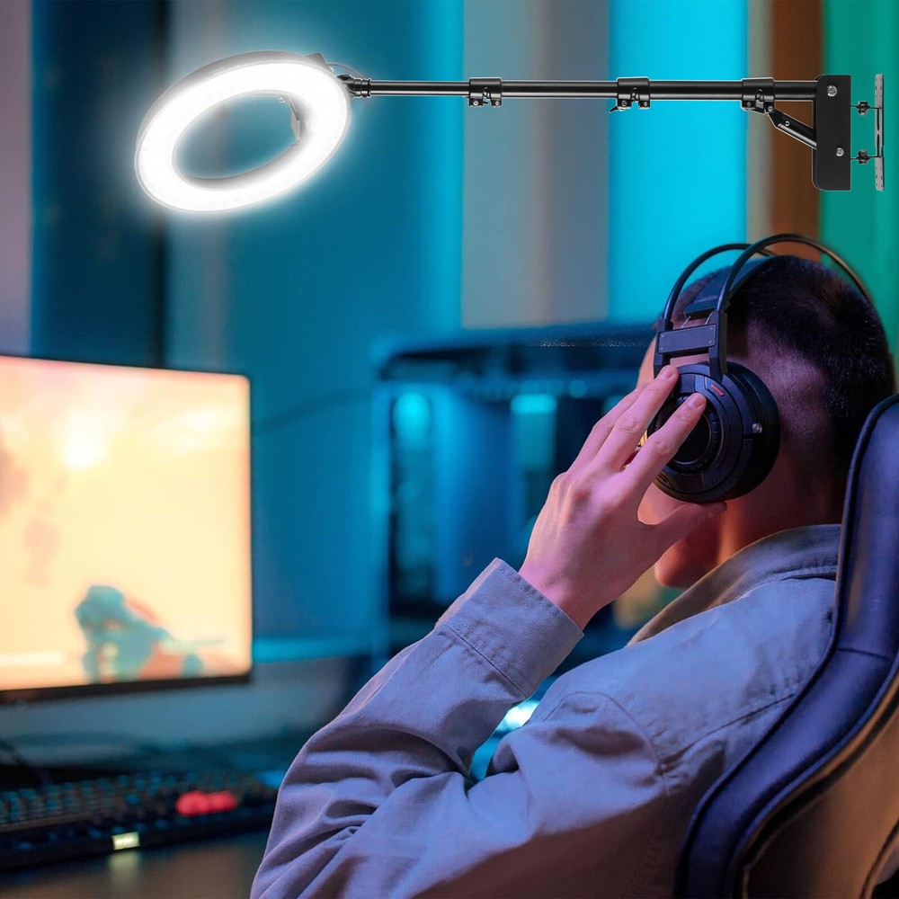 Selens 39" Triangle Wall Mount Boom Arm Stand For Salon Extensions Ring Light