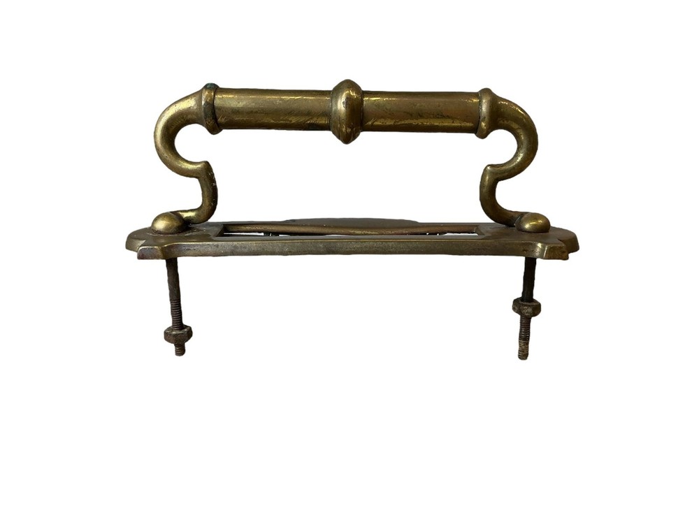 Antique Victorian Brass Door Pull Handle & Letter/Mail Flap