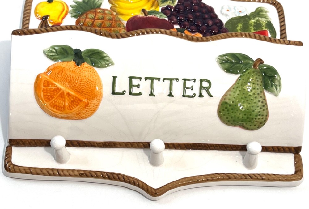KK Fruit Paradise Mixed Fruit Ceramic Key & Mail Holder