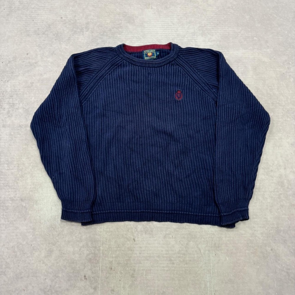 Vintage Chaps Knitted Jumper patterned pullover chunky knit sweater with Men's