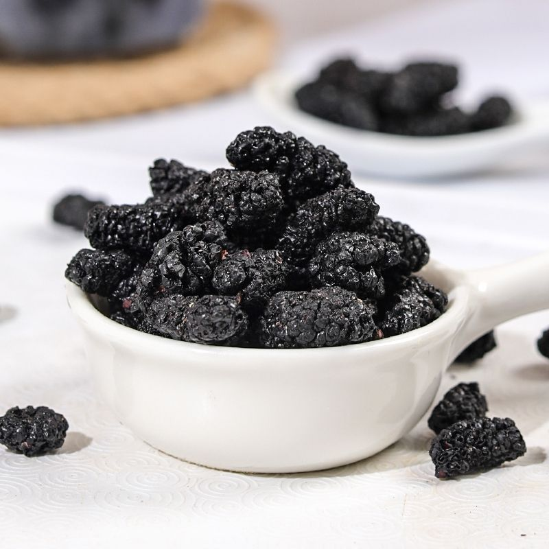 1 LB DRIED BLACK MULBERRIES FOR NATURAL SNACKS/TEAS