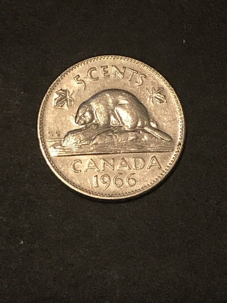 1966 Canada Canadian Five Cents Coin 🇨🇦 Nickel Nice!
