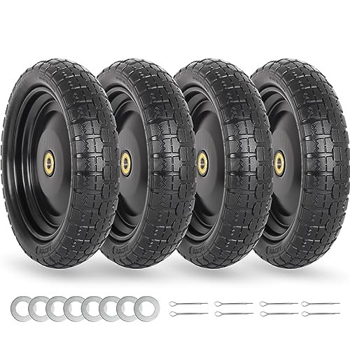 4.00-6 Flat-free Solid Tire and 13" Flat-free Solid Tire and Wheel - 4 Pack