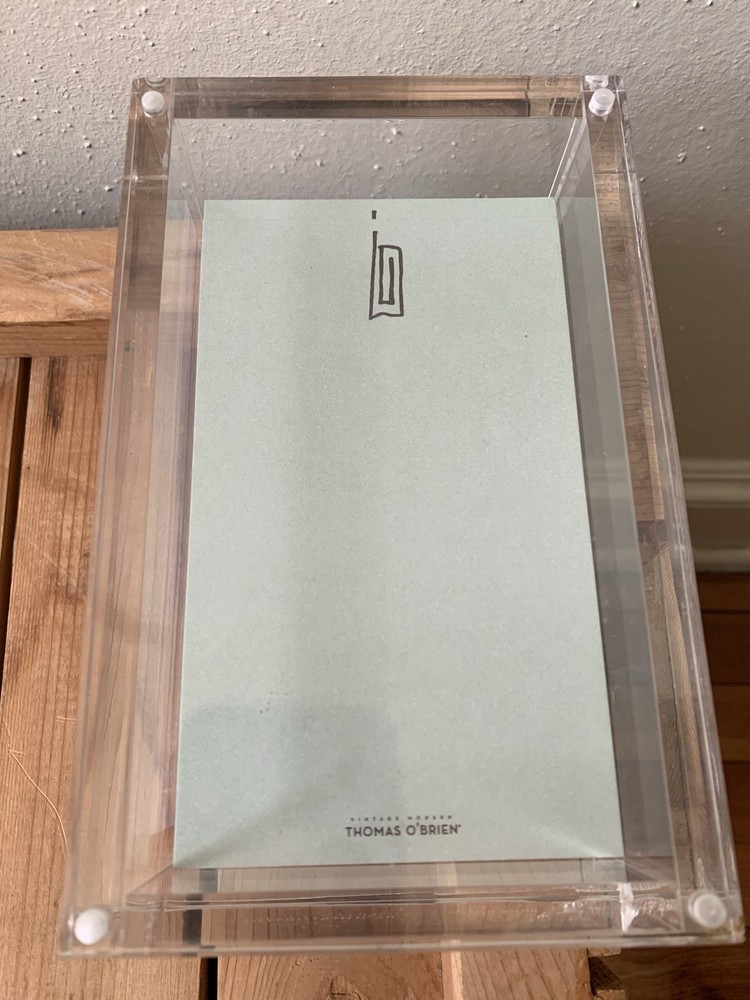 Thomas O’Brien Clear Acrylic Box With Stationery Notes