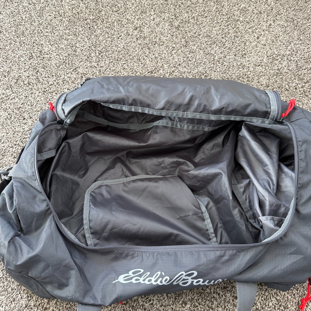 Eddie Bauer Stowaway Packable 45L Duffel Bag Ripstop 45L Gray EUC