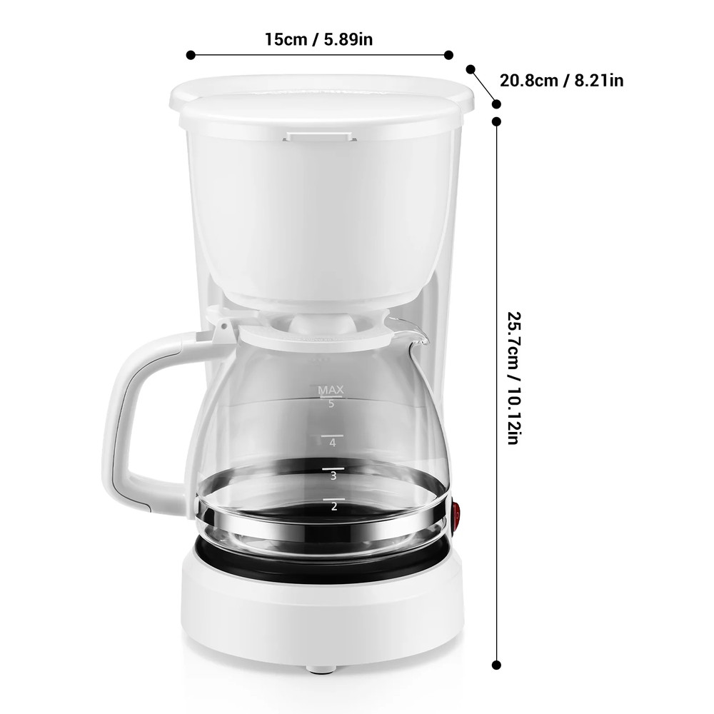 White 5-Cup Coffee Maker