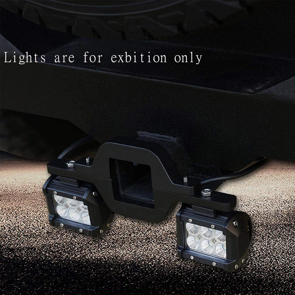 4" Tow Hitch Mounting Bracket COMBO LED Work Light Pods Backup Reverse For Truck