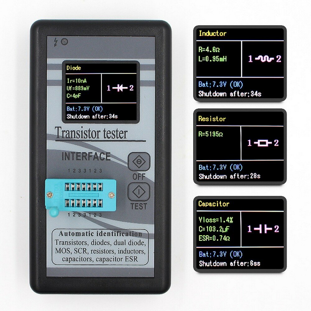 M328 Transistor Tester Diode Triode Capacitance Meter LCR ESR Meter Inductance