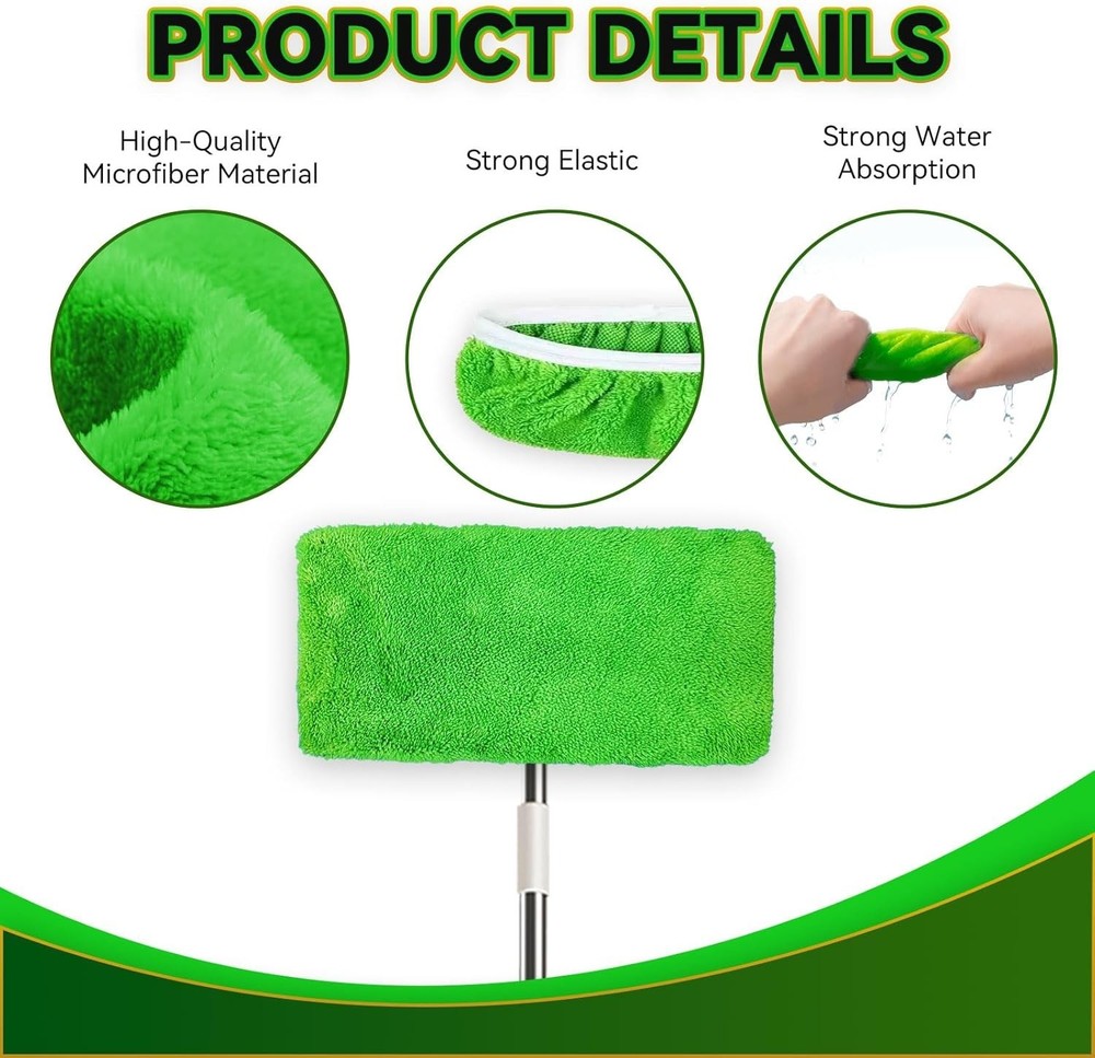 3 Pack Reusable Microfiber Mop Pads Compatible with Swiffer Sweeper, Washable...