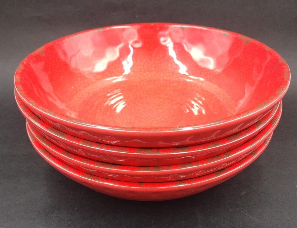 Melamine Serveware 4 Piece Red Bowl Set