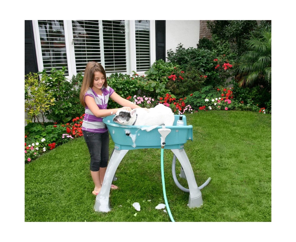 Booster Bath Elevated Pet Bathing Medium Blue