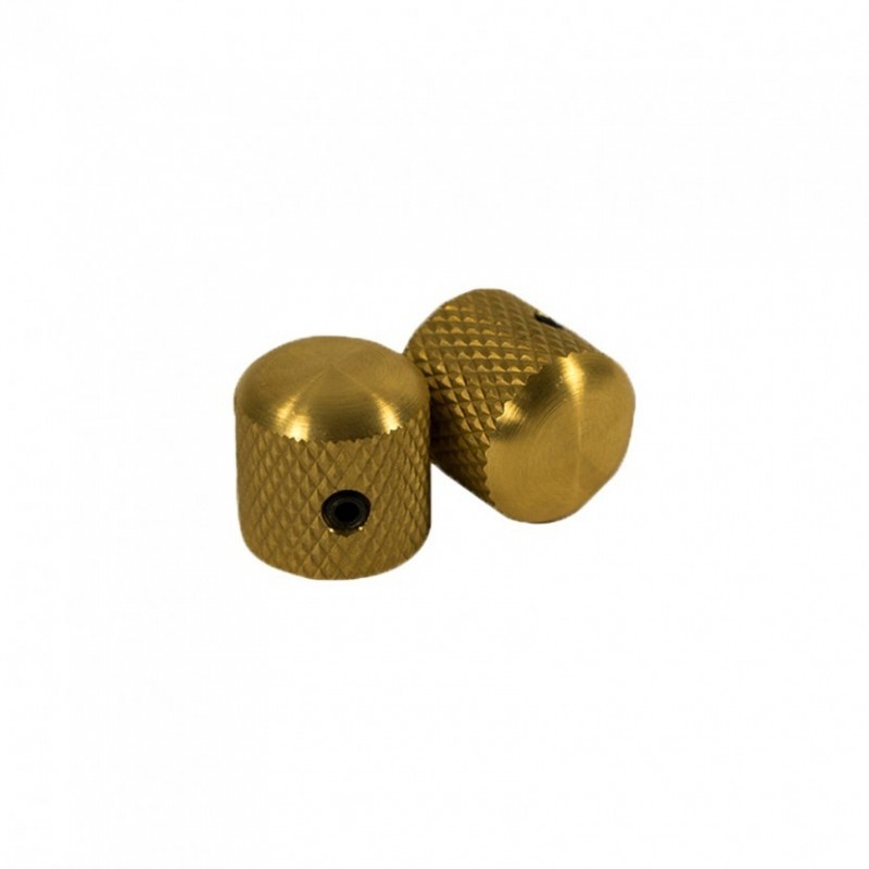 2 Tele Dome Knobs Brass 18mm 1/4