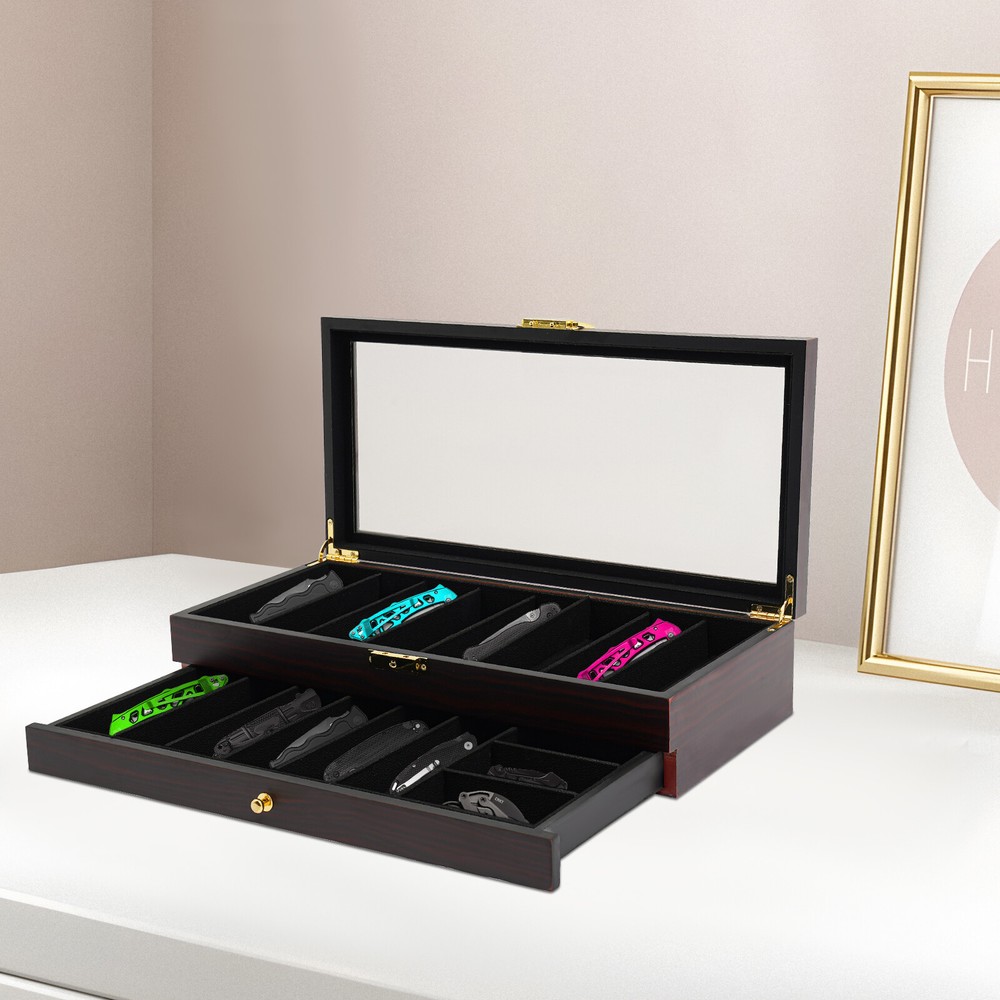 2-Tier Knife Display Case Organizer Knife Display Case Knife Storage Box