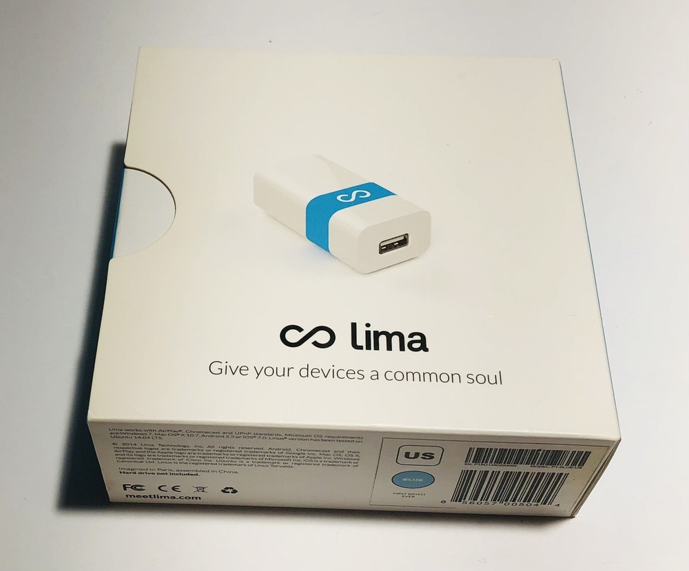 2x Lima Smart Cloud Sharing USB Device + Earphones kickstarter Blue & Red New