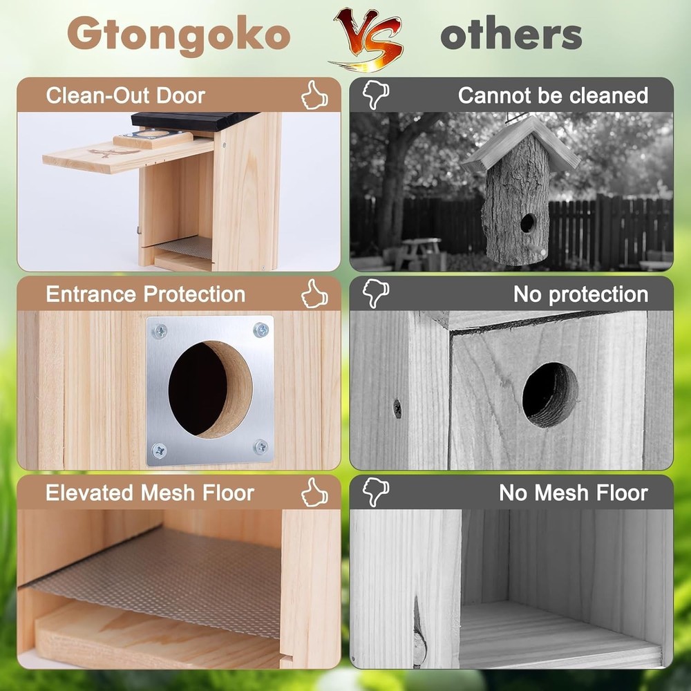 Dual Pack Bluebird Nesting Boxes with Metal Guard