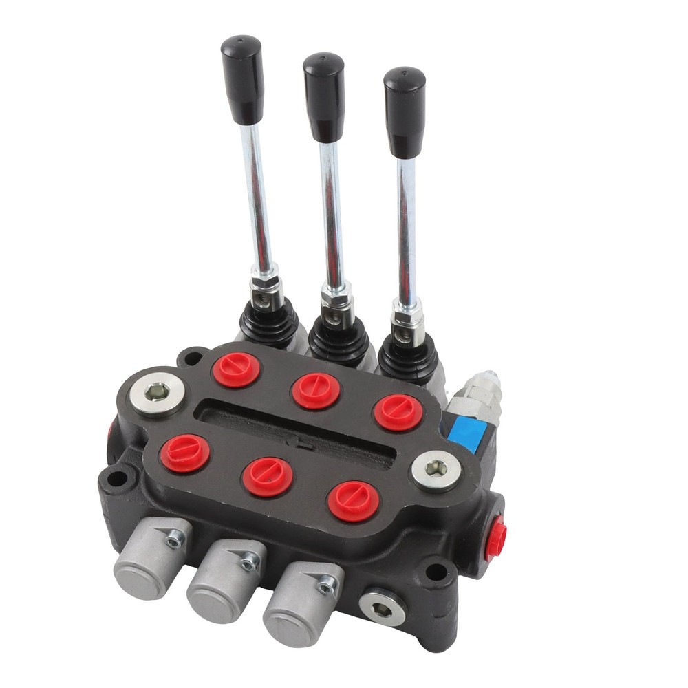 3 Spool 25 GPM Hydraulic Directional Control Valve Tractor Loader Double Acting