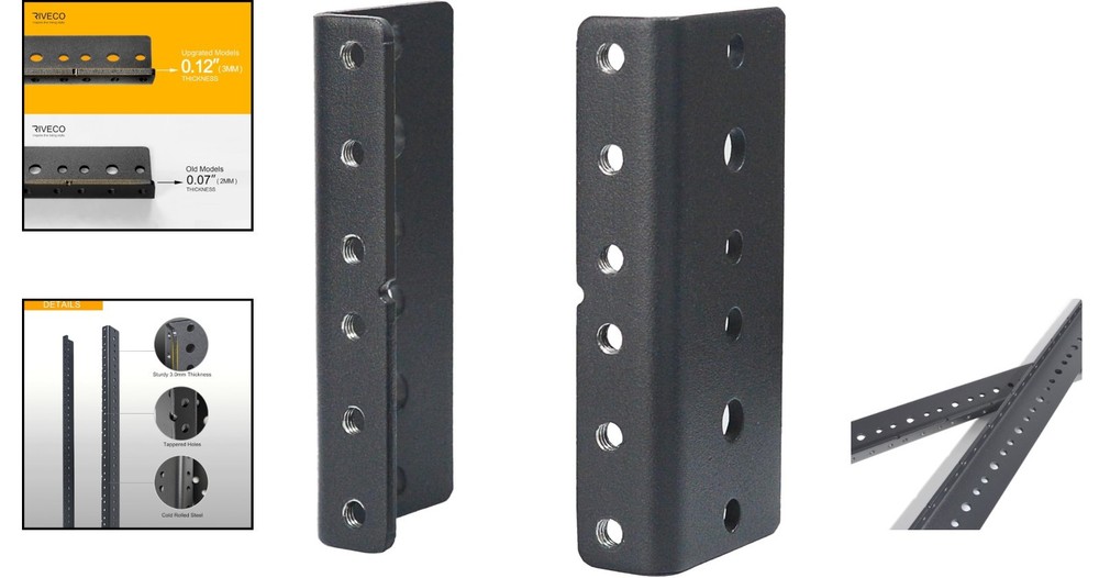 Versatile 2U Rack Mount Rails for Audio & Network Equipment - Screws Included