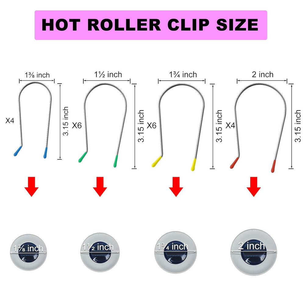 Hot Curler Clips Replacement Hot Roller Clips Rollers Securing Pins Fits 1.5 Inc