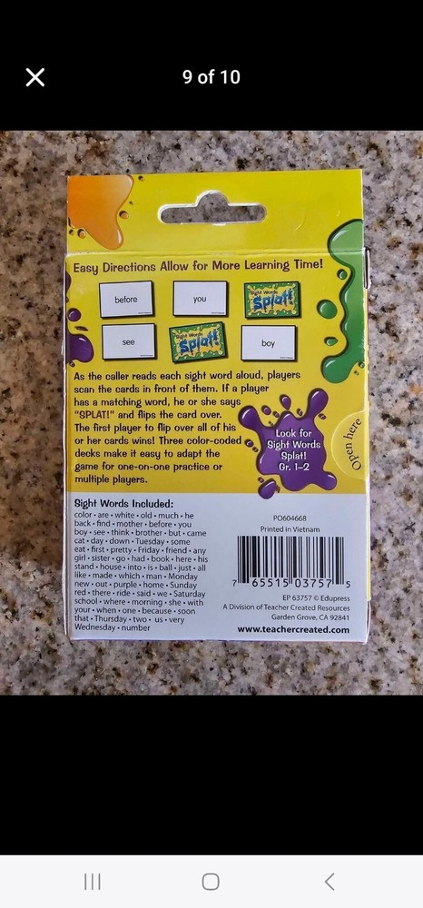 SPLAT! Sight Words Grades K-1, 2-6 playeers