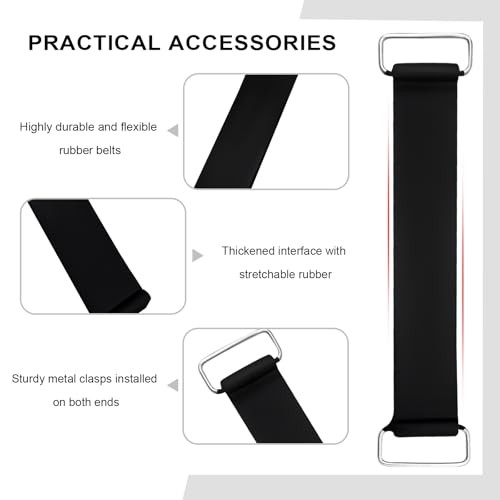 2 PCS Motorcycle Battery Strap, Elastic Rubber Battery Strap Fixed Holder Belt