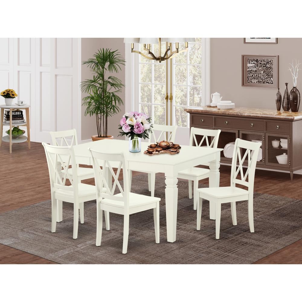 Dining Room Set Linen White, WECL7-LWH-W