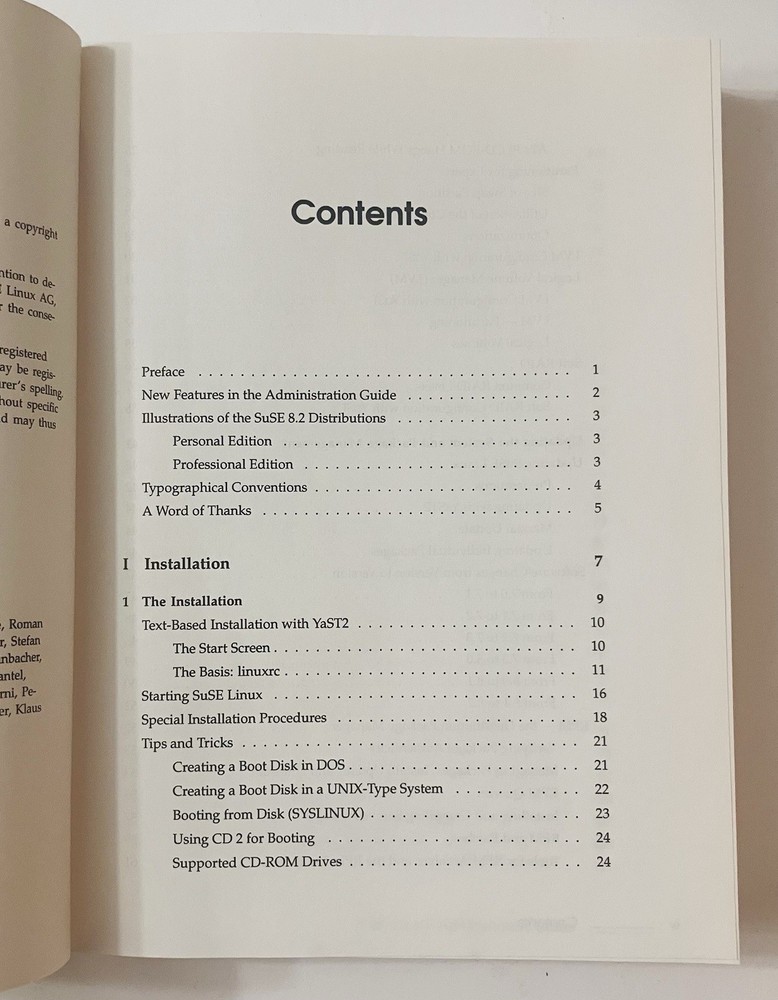 SuSE Linux 8.2 Administration Guide (2003) Vintage Linux Manual | VG Condition
