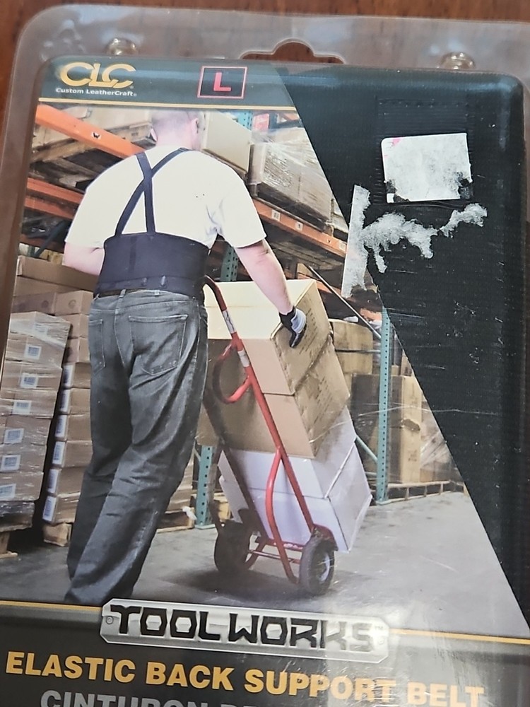 CLC Tool Works Elastic Back Support Belt Size Large Black New