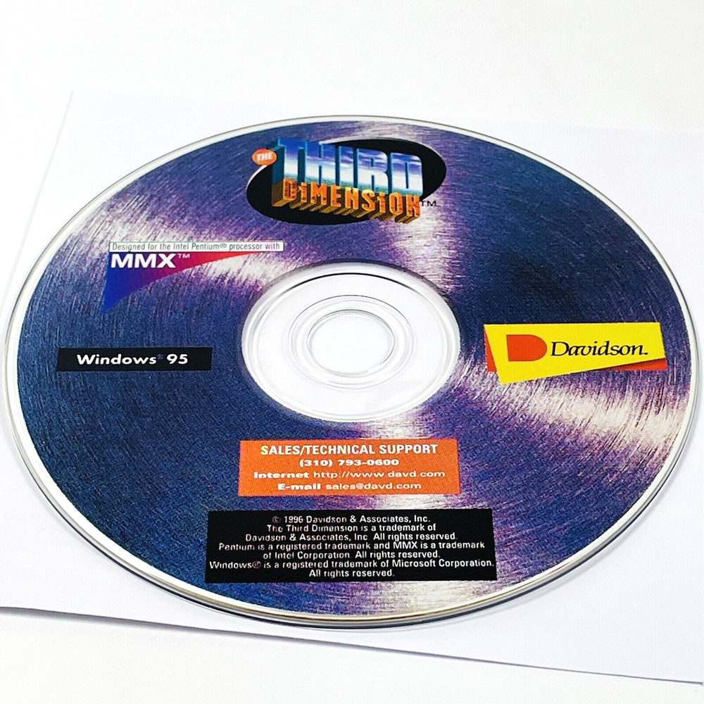The Third Dimension Sony VAIO Software 1996 CD-ROM
