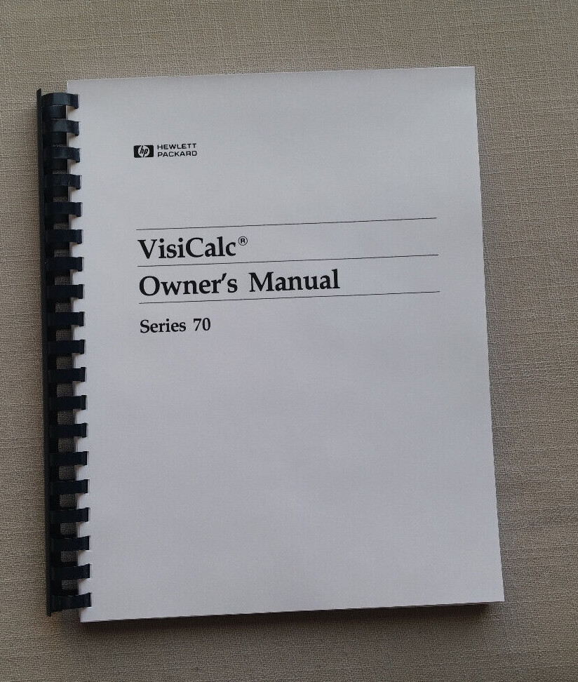 Hewlett Packard HP 75 computer Visicalc manual