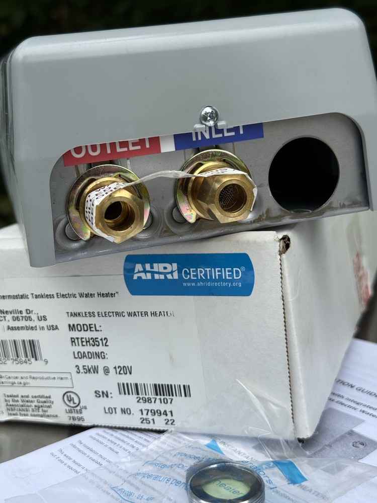 Rheem RTEH3512 3.5kW @ 120V Tankless Electric Water Heater - Unused - Open Box