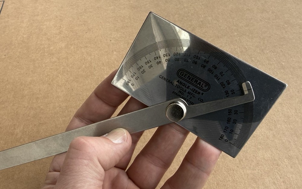 Vintage General Tools 17 ANGLE-IZER Square Head Protractor Stainless MADE IN USA