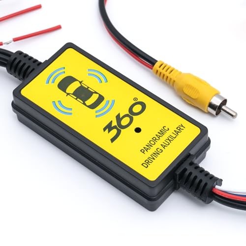 4 in 1 Car Camera Video Switcher with Remote Control, 360° Panoramic View for