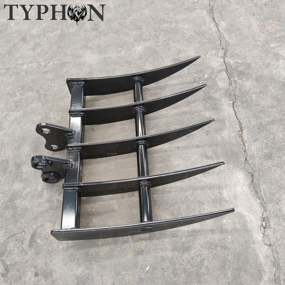 Mini Excavator Attachment TYPHON Rake for Grading, Leveling, Loosening, Removing