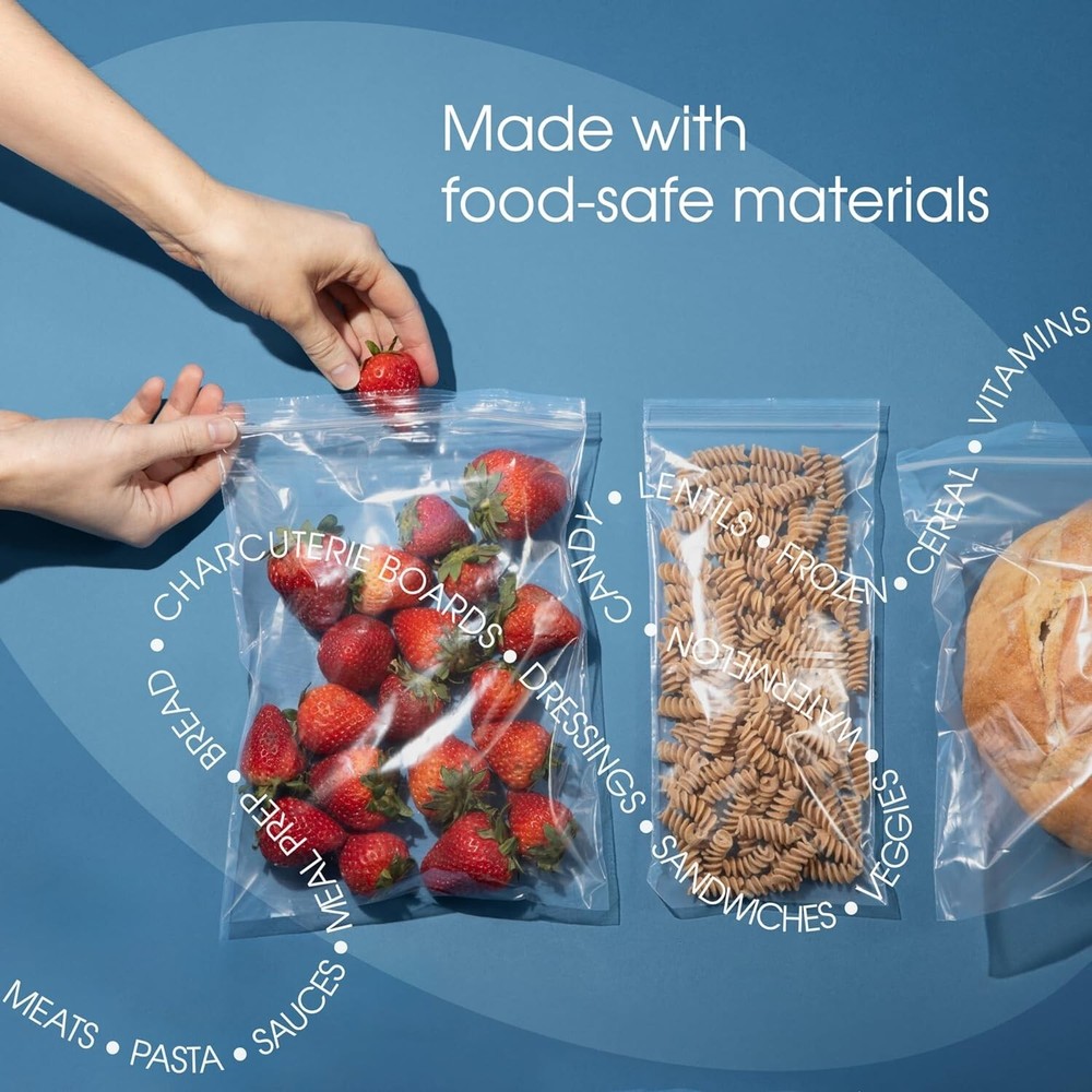 13" x 15" Clear Reclosable Zip Bags - 200 Count Waterproof Storage Solution