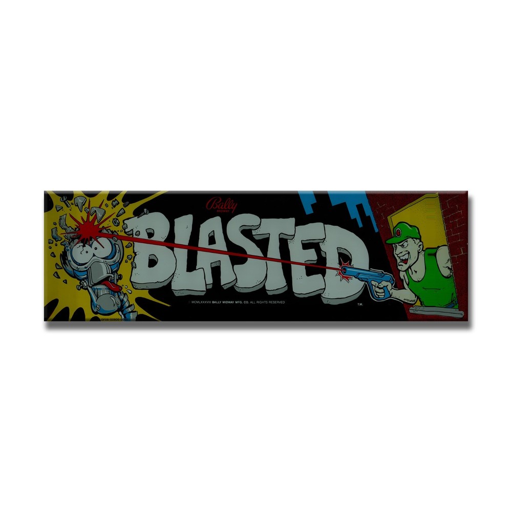 Blasted Premium Arcade Marquee Insert Reproduction Header Backlit Sign