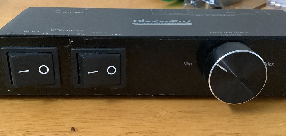 2 Way Zone Speaker Selector Switch Splitter Volume Control 100W Per Channel