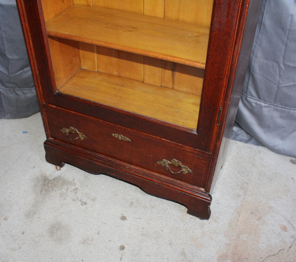 Antique Single Door Oak Bookcase