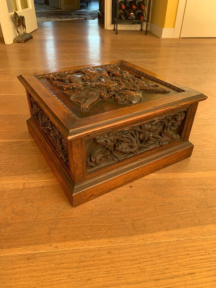 antique Victorian English Oak Humidor