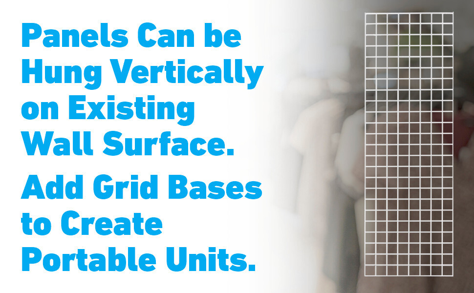 Wire Grid Panel 2' x 5' White Retail Display Craft Gridwall Double Wire Sides