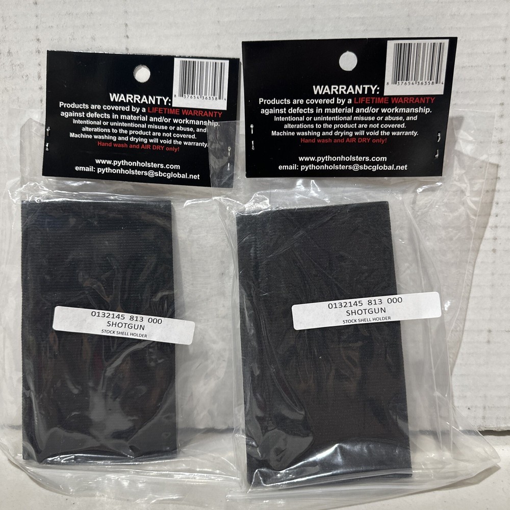 Python Holsters Co. (2) Elastic 6 Shell Holders Shotgun-Rifle Model ESHOT