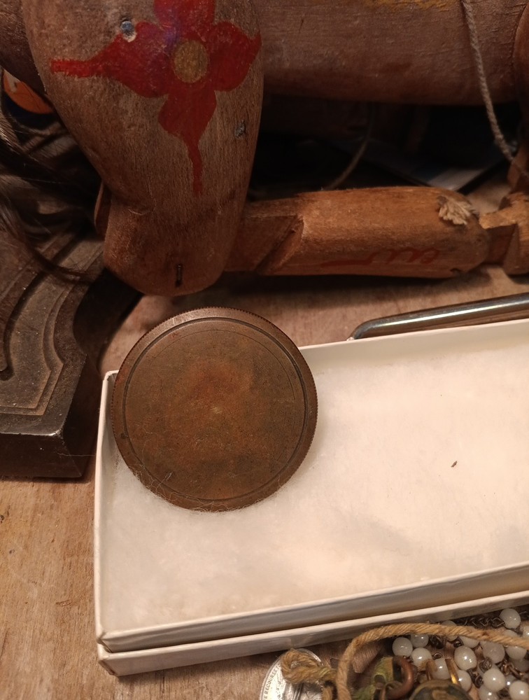 Antique German Pocket Compass Brass Casing