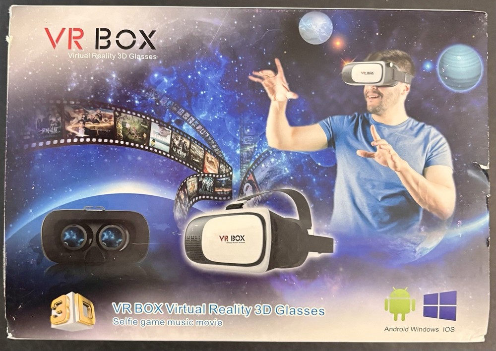 3D Glasses VR Box Headset Google Virtual Reality Android & iOS Phone Compatible