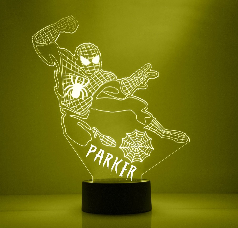 Spiderman Personalized FREE Superhero LED Night Light Lamp with Remote Control