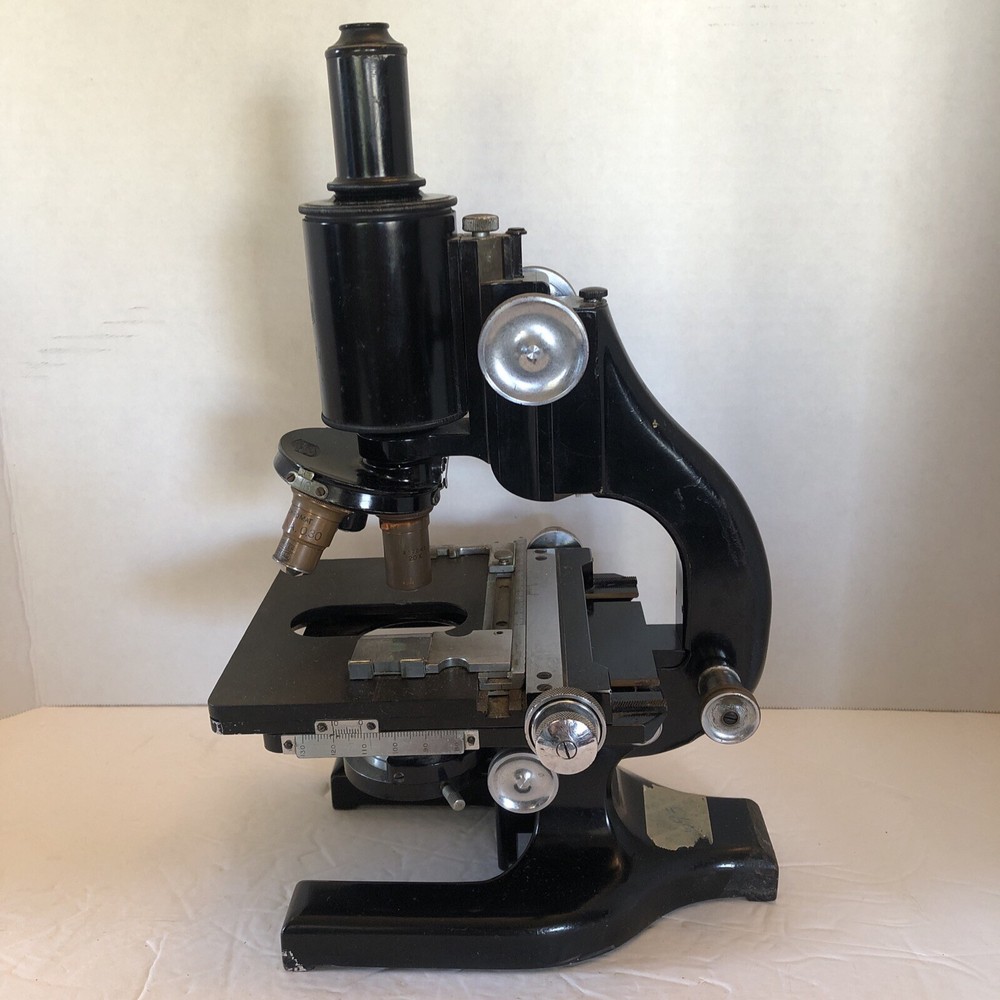 Rare Vintage Spencer Buffalo Stereo Microscope Three Objectives