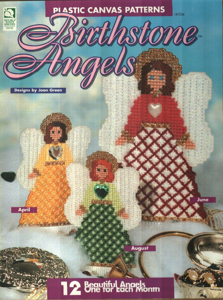 BIRTHSTONE ANGELS 12 DESIGNS FOR EACH MONTH PLASTIC CANVAS PATTERN BOOK
