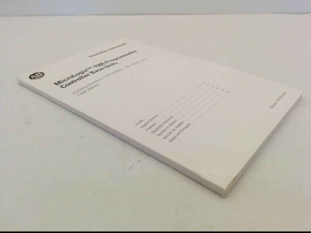 AB MICROLOGIX 1500 PROGRAMMABLE CONTROLLER BASE UNIT INSTALLATION INSTRUCTIONS