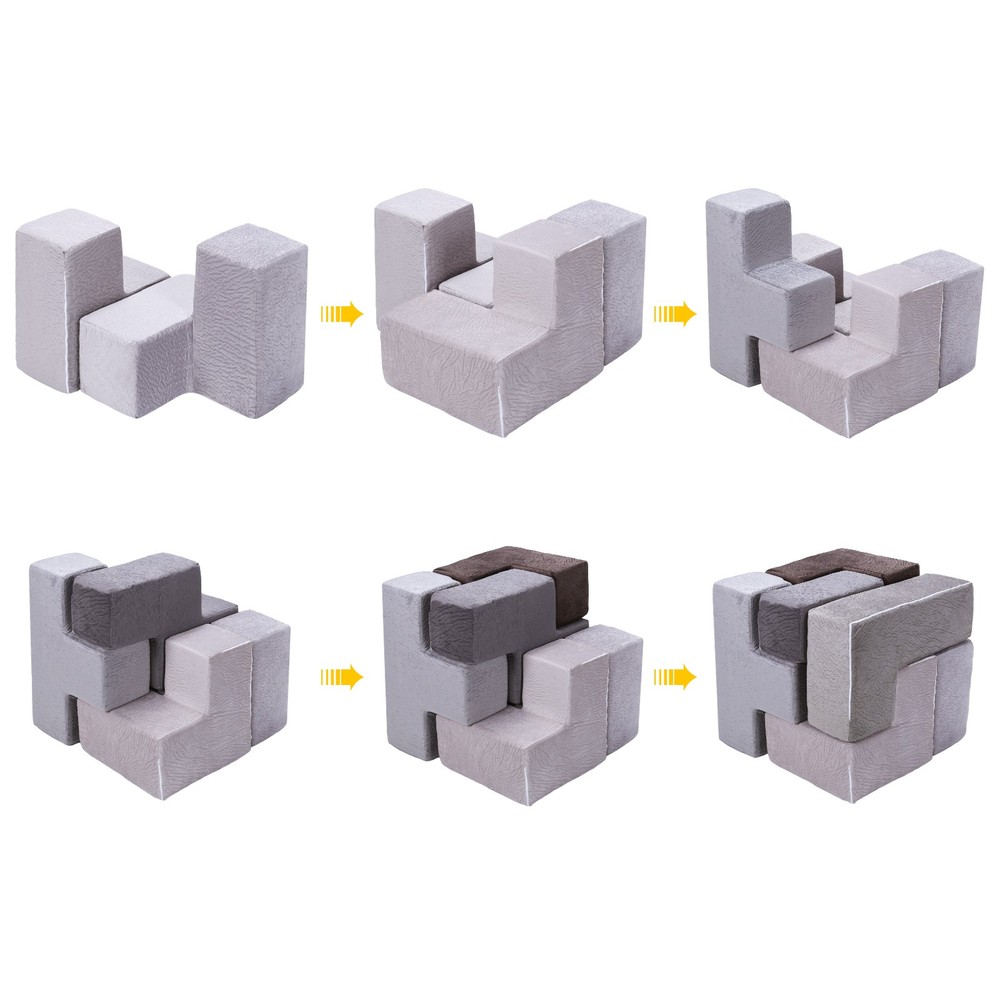 7Pcs Brainy Building Blocks Washable Creativity Sectional Sofa for Children Gift