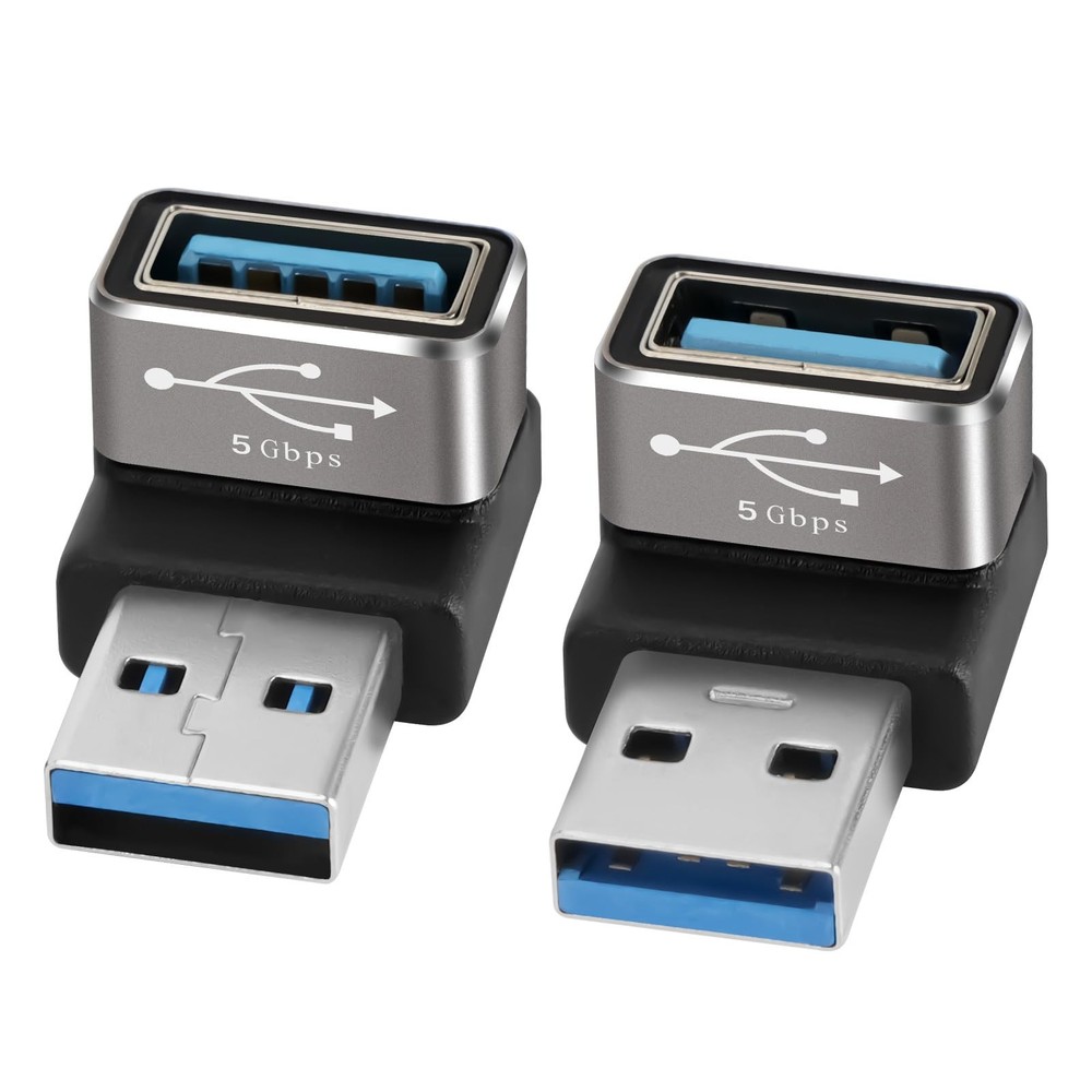 USB 3.0 Adapter 90 Degree 2 Pack Up and Down Angle